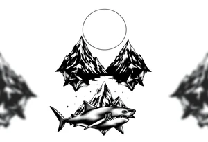 mountains and sharks tattoo idea