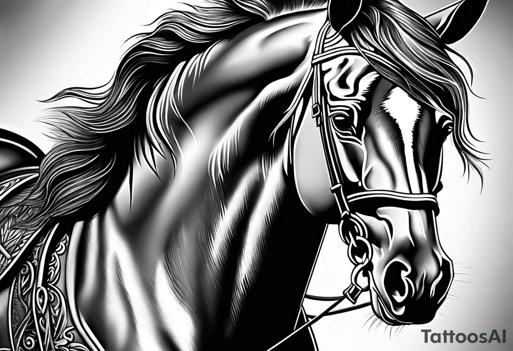 Horse portrait no shading tattoo idea