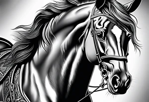 Horse portrait no shading tattoo idea