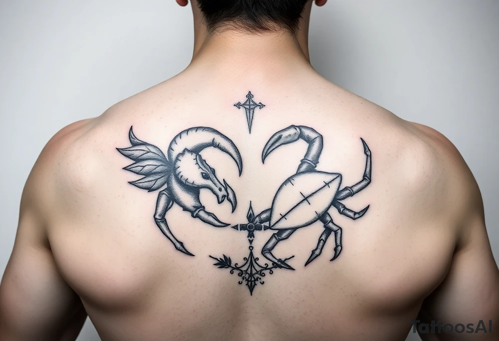New fresh love between Taurus and Cancer tattoo idea