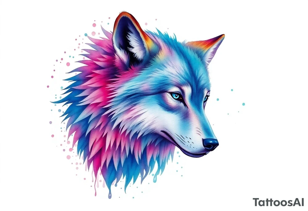 Aurora wolf tattoo idea