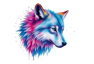 Aurora wolf tattoo idea