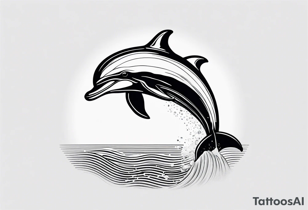 One dolphin wearing a party hat. Small design. tattoo idea One dolphin wearing a party hat. Small design. tattoo idea