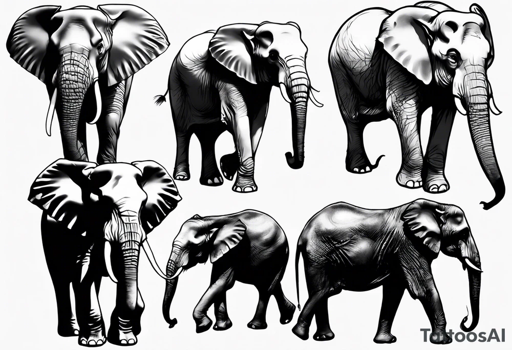 Elephant male tattoo realistic tattoo idea