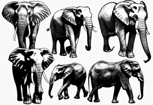 Elephant male tattoo realistic tattoo idea
