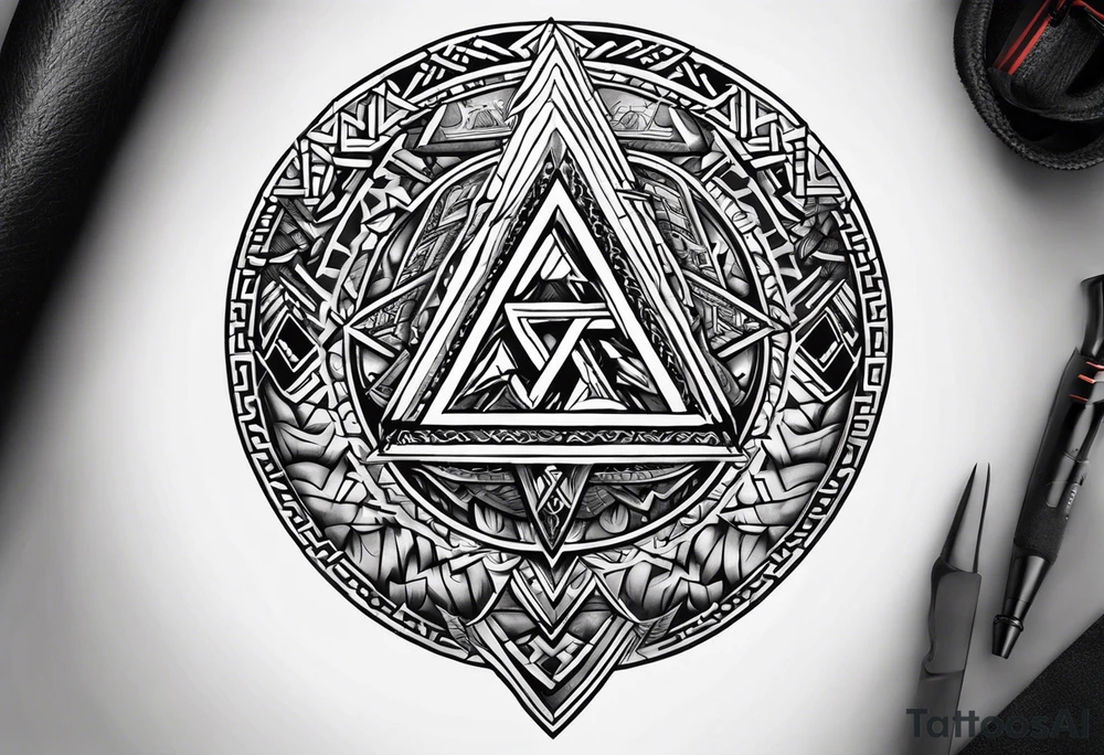 Valhalla valknut shield tattoo idea