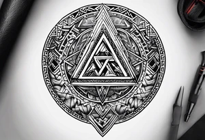 Valhalla valknut shield tattoo idea