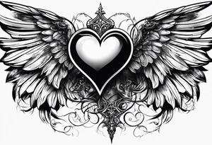 angelish devilish heart/wings tattoo idea