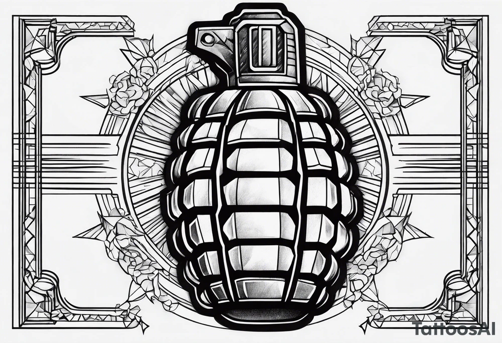 Grenade hand tattoo idea