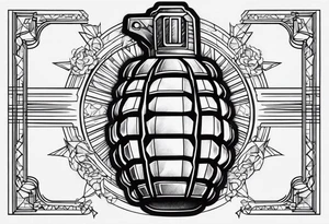 Grenade hand tattoo idea