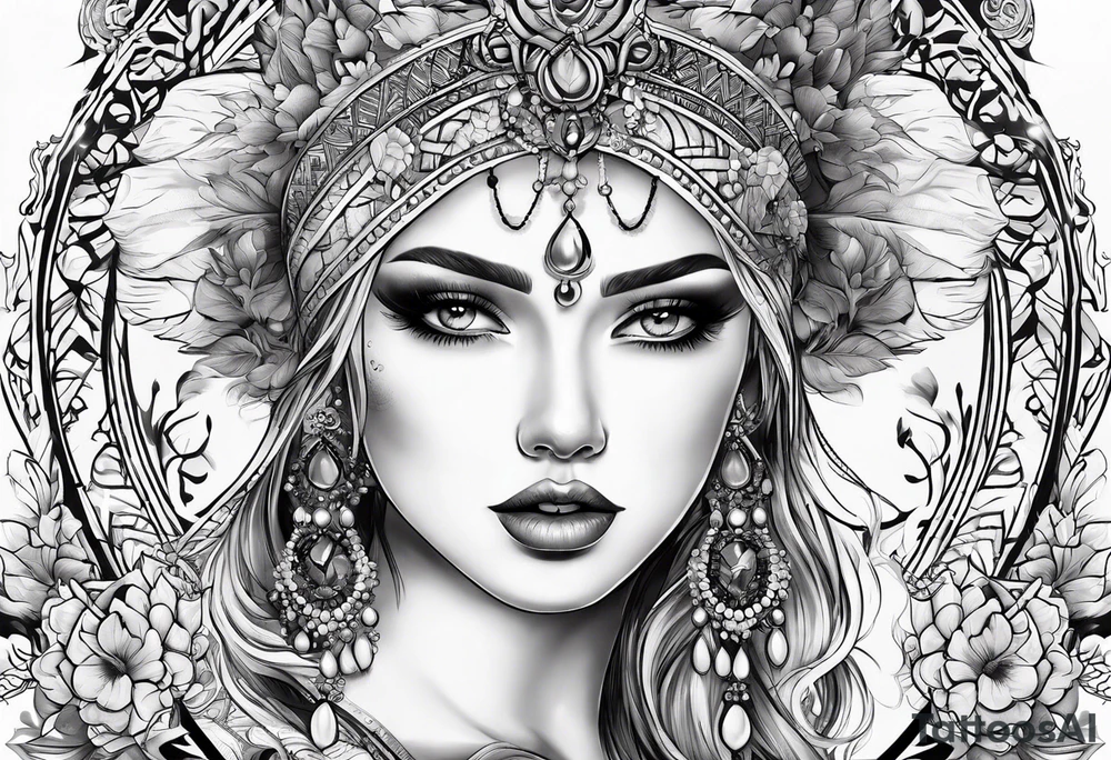 Ворон ,  луна , лес tattoo idea