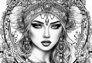 Ворон ,  луна , лес tattoo idea