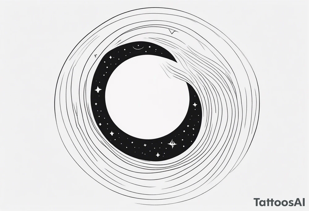 Fine line Black hole tattoo idea