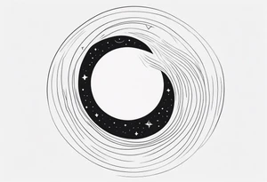 Fine line Black hole tattoo idea