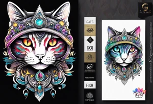 Third eye cat tattoo idea