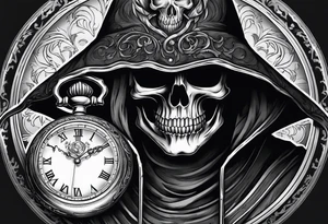 Grim reaper with a pocket watch tattoo idea