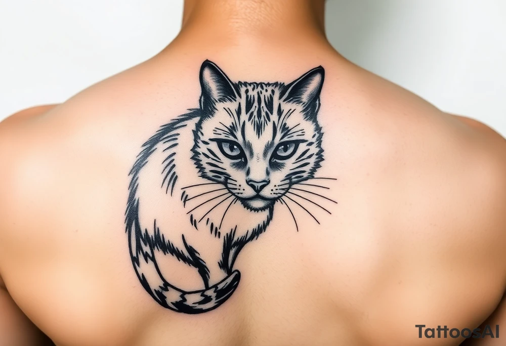 black cat tattoo idea