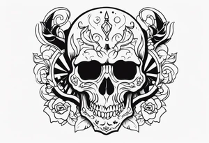Creepy skull tattoo idea