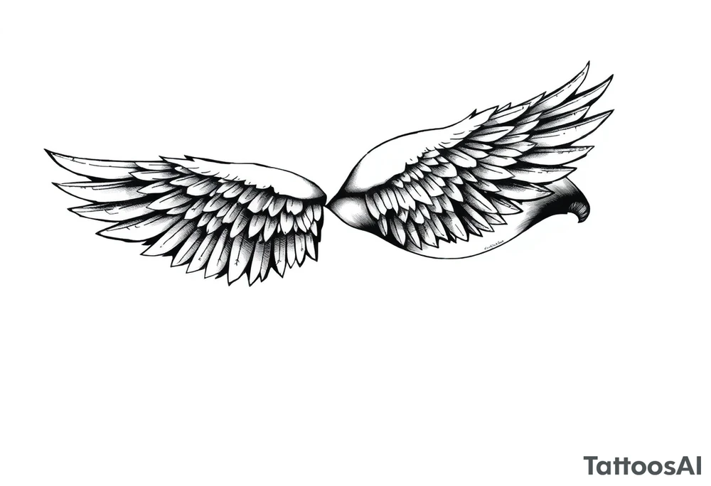 Shoulder to elbow wing tattoo idea