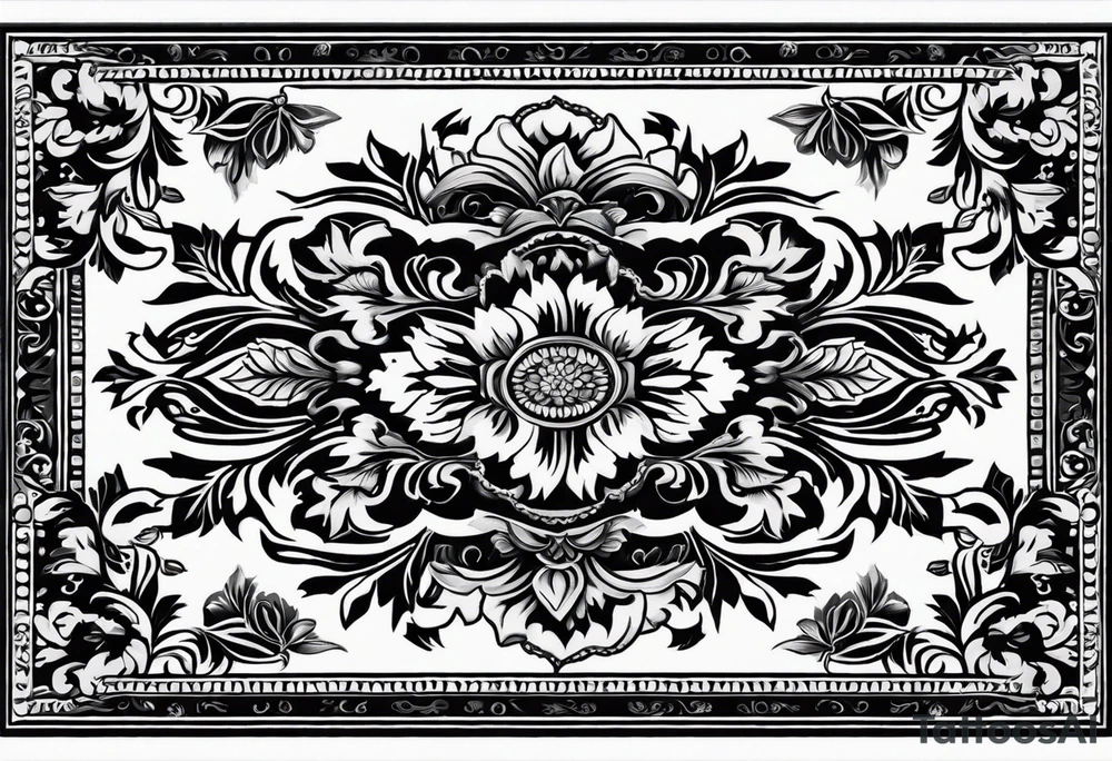 Western rug with flowers tattoo idea