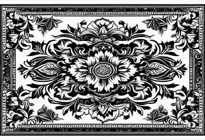 Western rug with flowers tattoo idea