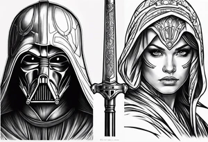 Star Wars Jedi vs sith tattoo idea