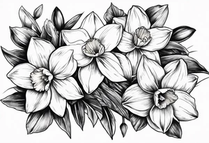 Narcissus floral bouquet tattoo idea