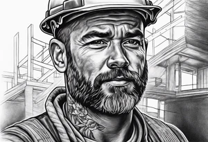 Construction worker painter tattoo idea