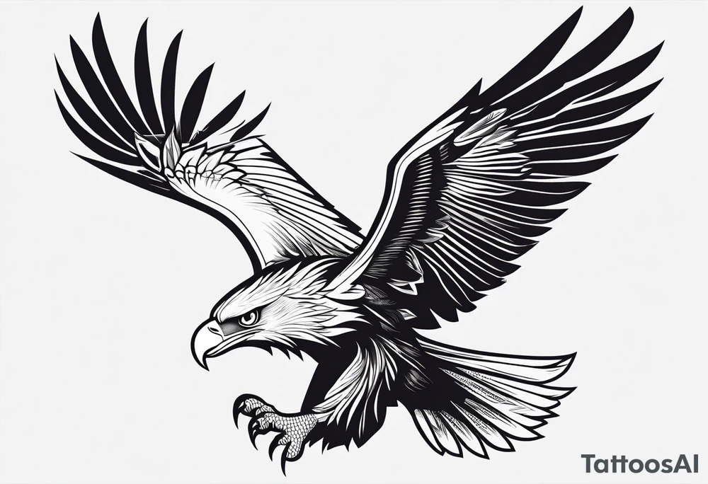 eagle full body fly vector tattoo idea