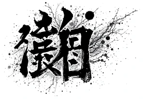 japanese kanji arranged like a shipping label sticker tattoo idea