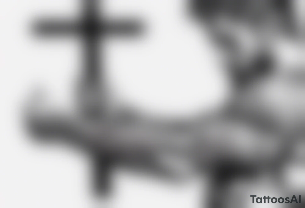 man carrying a cross tattoo idea