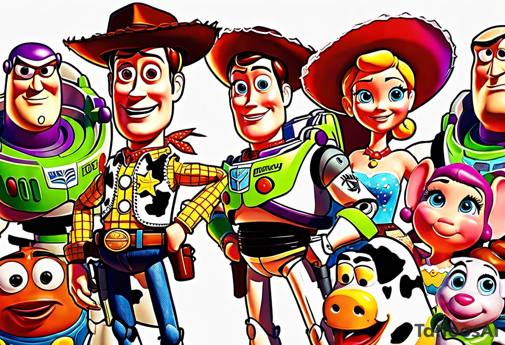 toy story portrait characters tattoo idea