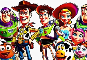 toy story portrait characters tattoo idea