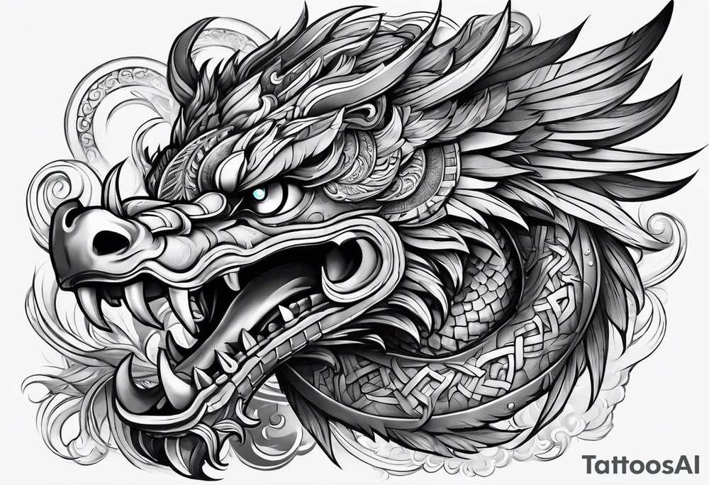 quetzalcoatl sleeve tattoo idea