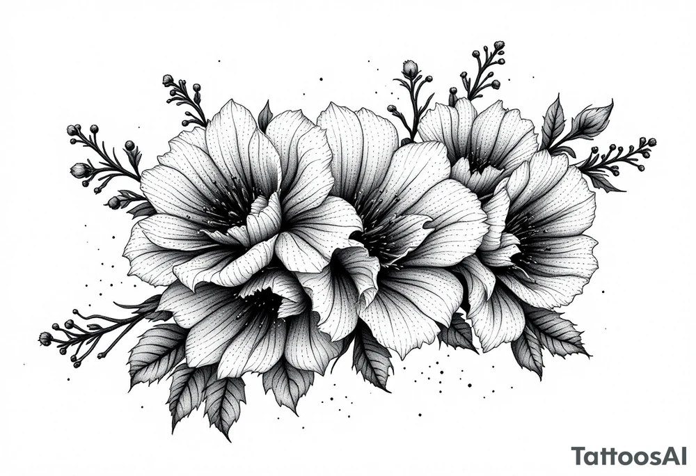 bouquet of flowers tattoo idea