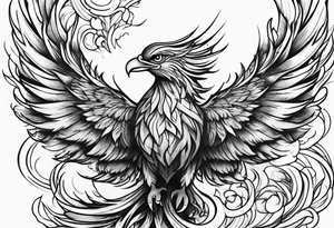 Phoenix rising from flames tattoo idea