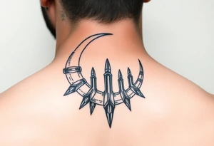 waxing crescent, bullets, music tattoo idea