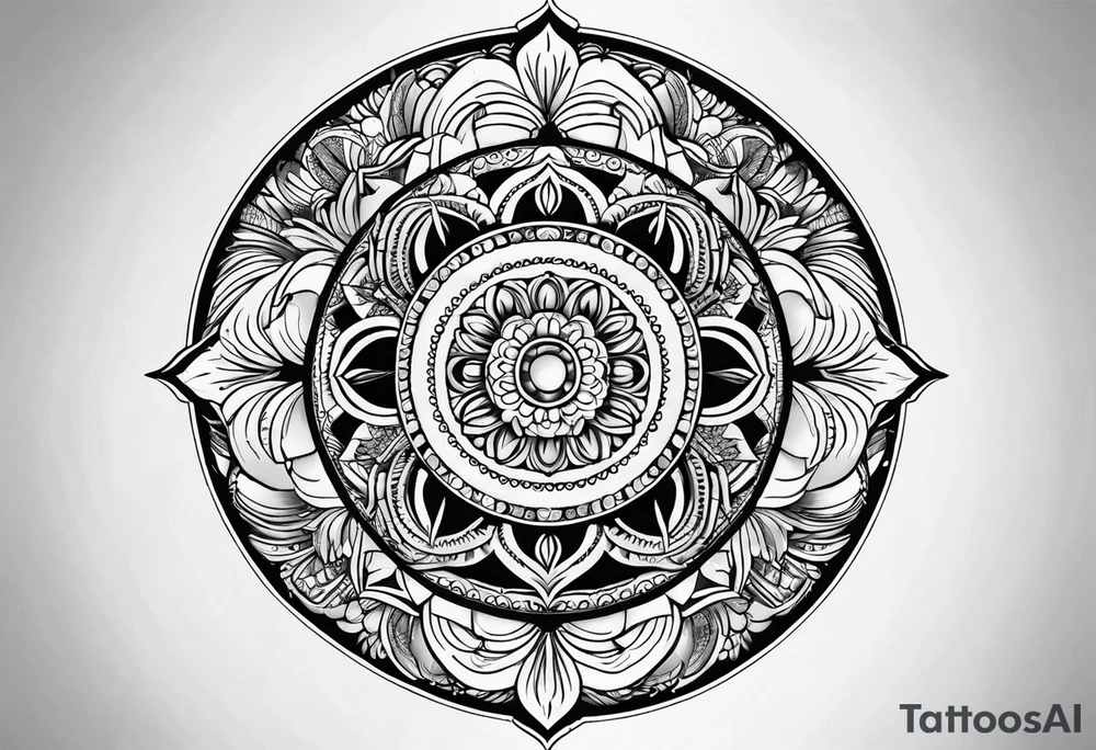 Mandala moon tattoo idea