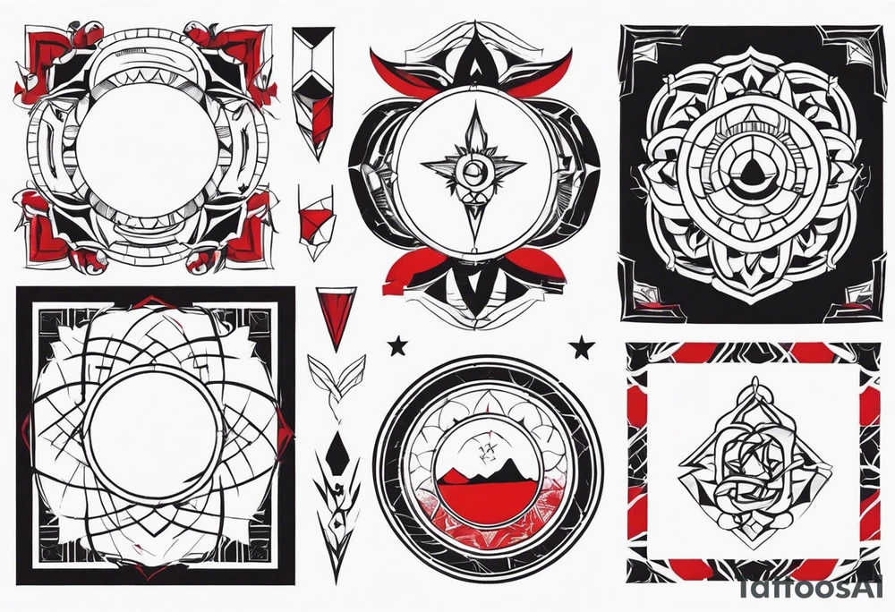 Simple design black and red tattoo for men tattoo idea