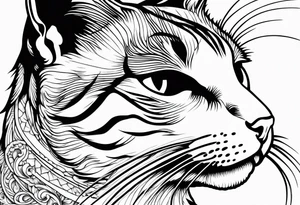 side profile of a cat facing left tattoo idea