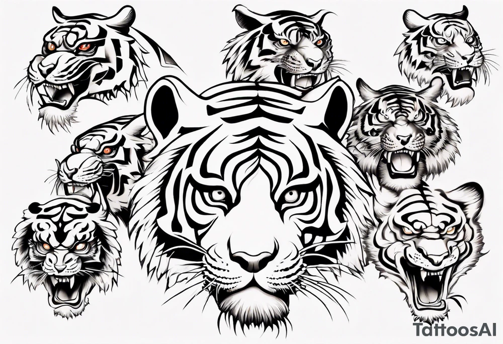Tiger sleeve tattoo tattoo idea
