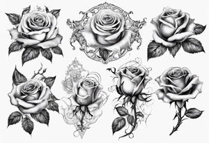 filagree chest tattoo. roses tattoo idea