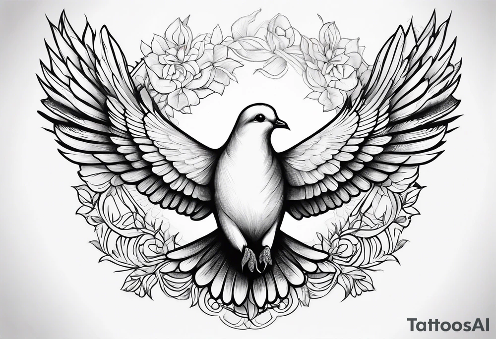 Elegant dove tattoo idea