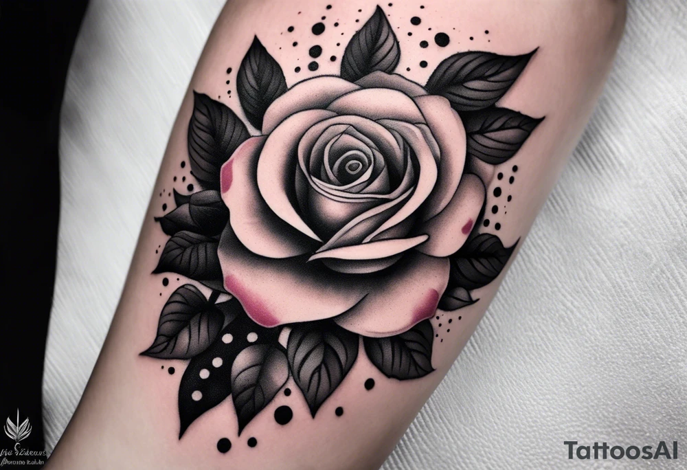 memorial forearm tattoo incorporating roses, a breast cancer ribbon and a cardinal into the tattoo tattoo idea