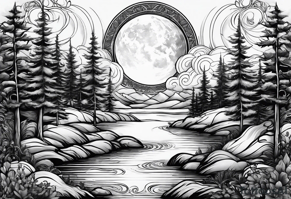 sacred moon tattoo idea