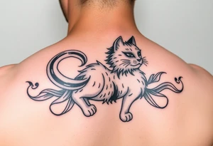 Neko symbolises love, courage, free spirit and prosperity tattoo idea