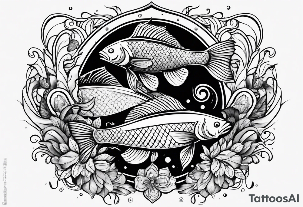 fish and goat tattoo idea