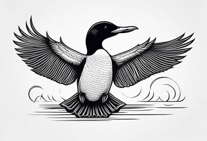 Loon with wings spread tattoo idea
