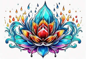 Sprinkler with water drops tattoo idea