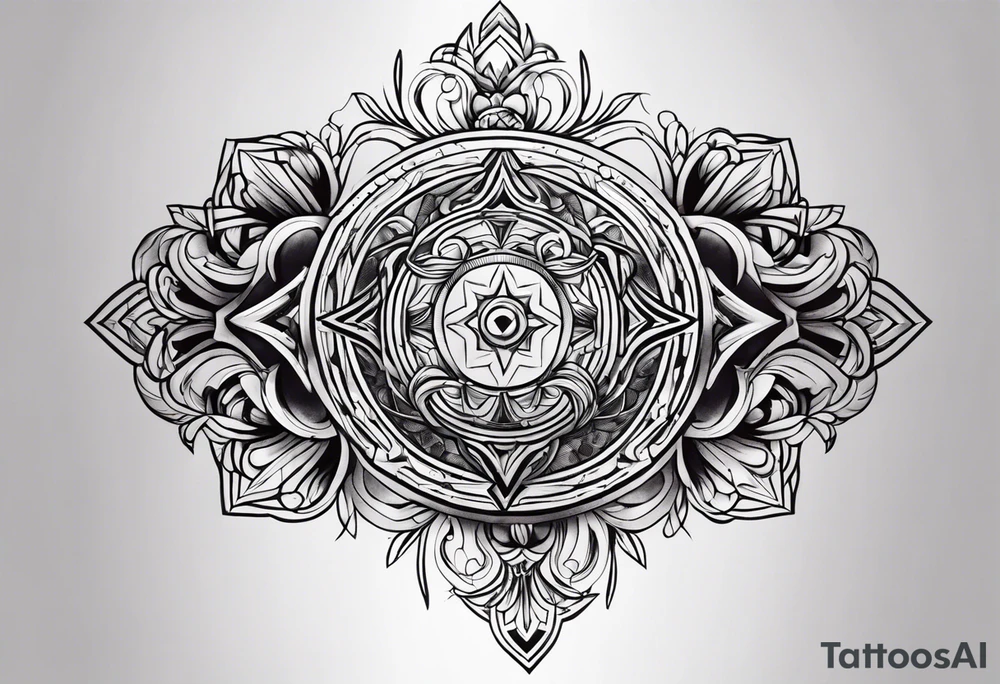 dark ornament arm tattoo idea